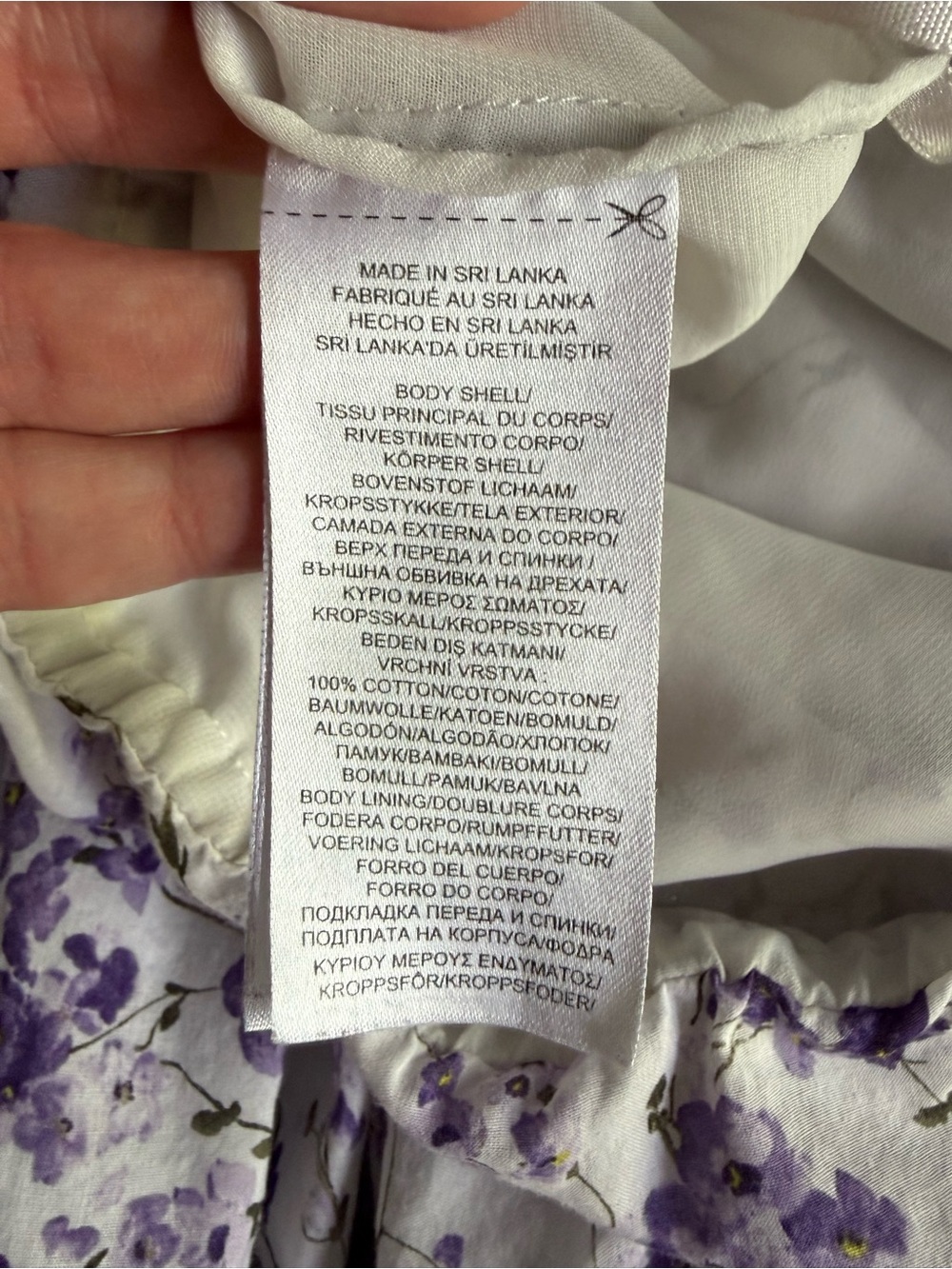 LAUREN RALPH LAUREN White Purple Floral Peasant Tiered Cotton Cottagecore Skirt - Picture 3 of 12